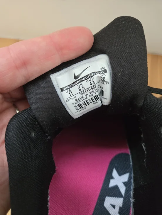 Nike Air Max Black Pink Running Shoes Women’s 11 - Picture 7 of 7